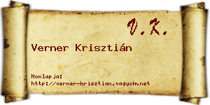 Verner Krisztián névjegykártya